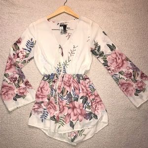 White floral romper